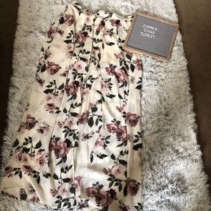 Floral skirt overlapping shorts